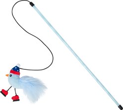 Frisco Winter Sports Bird Teaser Wand Plush Cat Toy with Silvervine & Catnip
