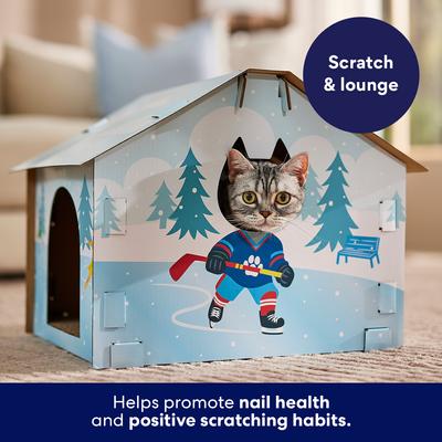 Show full view: Frisco Winter Sports Ice Rink Cardboard Cat House with Catnip slide 6 of 10