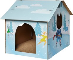 Frisco Winter Sports Ice Rink Cardboard Cat House with Catnip