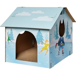 Frisco Winter Sports Ice Rink Cardboard Cat House with Catnip