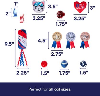 Show full view: Frisco Winter Sports Americana Variety Pack Cat Toy with Silvervine & Catnip, 12 count slide 3 of 9