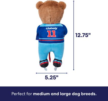 Show full view: Frisco Winter Sports Hockey Bear Plush Squeaky Dog Toy, Medium/Large slide 2 of 8