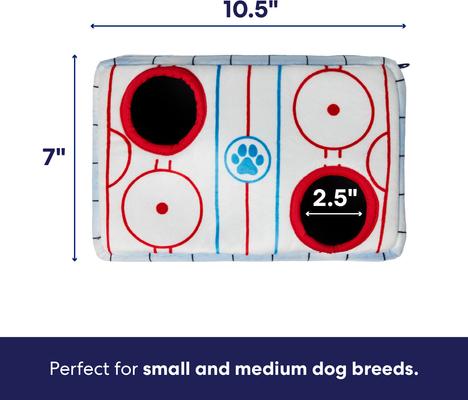 Show full view: Frisco Winter Sports Hockey Rink Hide & Seek Puzzle Plush Squeaky Dog Toy, Small/Medium slide 2 of 10