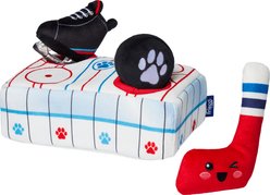 Frisco Winter Sports Hockey Rink Hide & Seek Puzzle Plush Squeaky Dog Toy, Small/Medium