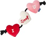 Frisco Valentine I Woof You Plush with Rope Squeaky Dog Toy, Medium/Large