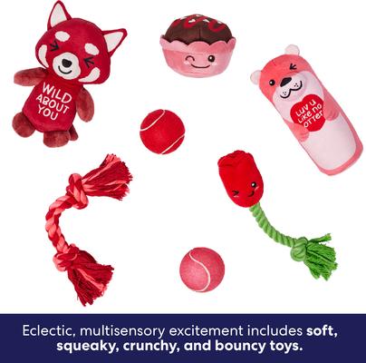 Show full view: Frisco Valentine Love Basket Variety Pack Dog Toy, Medium, 7 count slide 5 of 10
