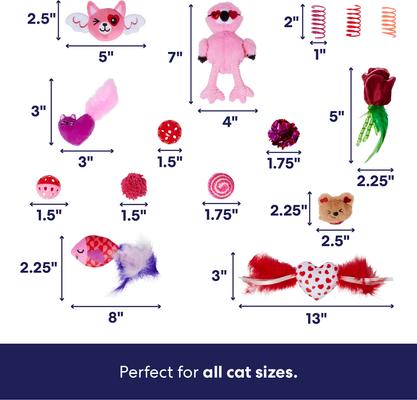 Show full view: Frisco Valentine Love Basket Variety Pack Cat Toy with Silvervine & Catnip, 15 count slide 3 of 9