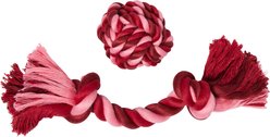 Frisco Valentine Double Knot & Rope Ball Dog Toy, Medium, 2 count slide 2 of 6