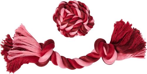 Show full view: Frisco Valentine Double Knot & Rope Ball Dog Toy, Medium, 2 count slide 4 of 8