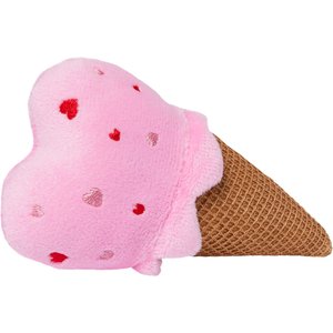 Frisco Valentine Strawberry Ice Cream Plush Dental Chew Cat Toy with Silvervine & Catmint