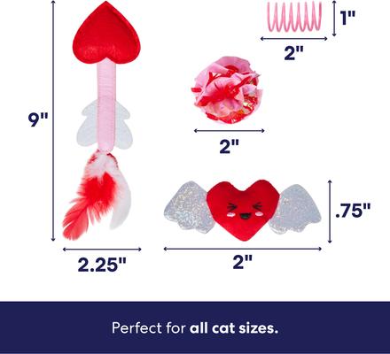 Show full view: Frisco Valentine Cupid Variety Pack Cat Toy with Silvervine & Catnip, 4 count slide 2 of 7