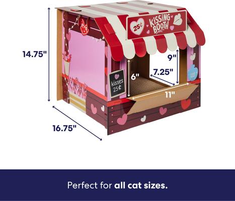 Show full view: Frisco Valentine Kissing Booth Cardboard Cat House with Catnip slide 3 of 11