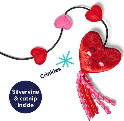 Show full view: Frisco Valentine Hearts Teaser Wand Cat Toy with Silvervine & Catnip slide 3 of 8