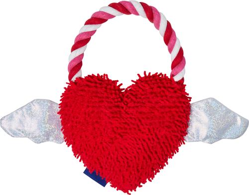 Show full view: Frisco Valentine Pawsitively in Love Heart Plush with Rope Squeaky Dog Toy, Medium slide 3 of 7
