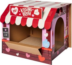 Frisco Valentine Kissing Booth Cardboard Cat House with Catnip