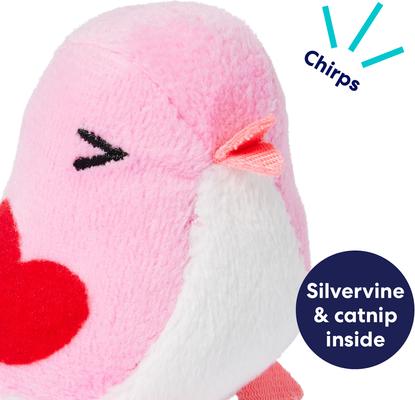 Show full view: Frisco Valentine Love Bird Chirping Sound Electronic Plush Cat Toy with Silvervine & Catnip slide 3 of 9