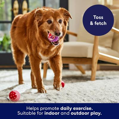 Show full view: Frisco Valentine Hearts Squeaky Tennis Ball Dog Toy, Medium, 3 count slide 5 of 9