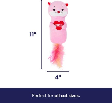 Show full view: Frisco Valentine Otter Plush Kicker Cat Toy with Silvervine & Catnip slide 2 of 9