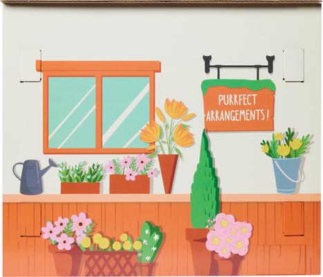 Show full view: Frisco Easter Spring Flower Shop Cardboard Cat House with Catnip slide 4 of 11