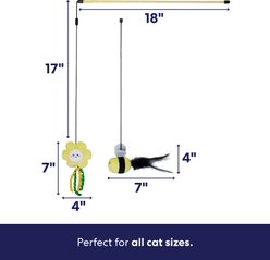 Frisco Easter Spring Bee & Flower Interchangeable Teaser Wand Plush Cat Toy with Silvervine & Catnip slide 2 of 6