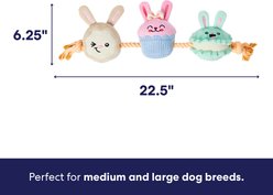 Frisco Easter Sweet Treat Bunnies Plush with Rope Squeaky Dog Toy, Medium/Large slide 2 of 6