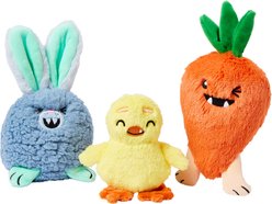 Frisco Easter Monsters Squeaky Plush Dog Toy, Small/Medium, 3 count