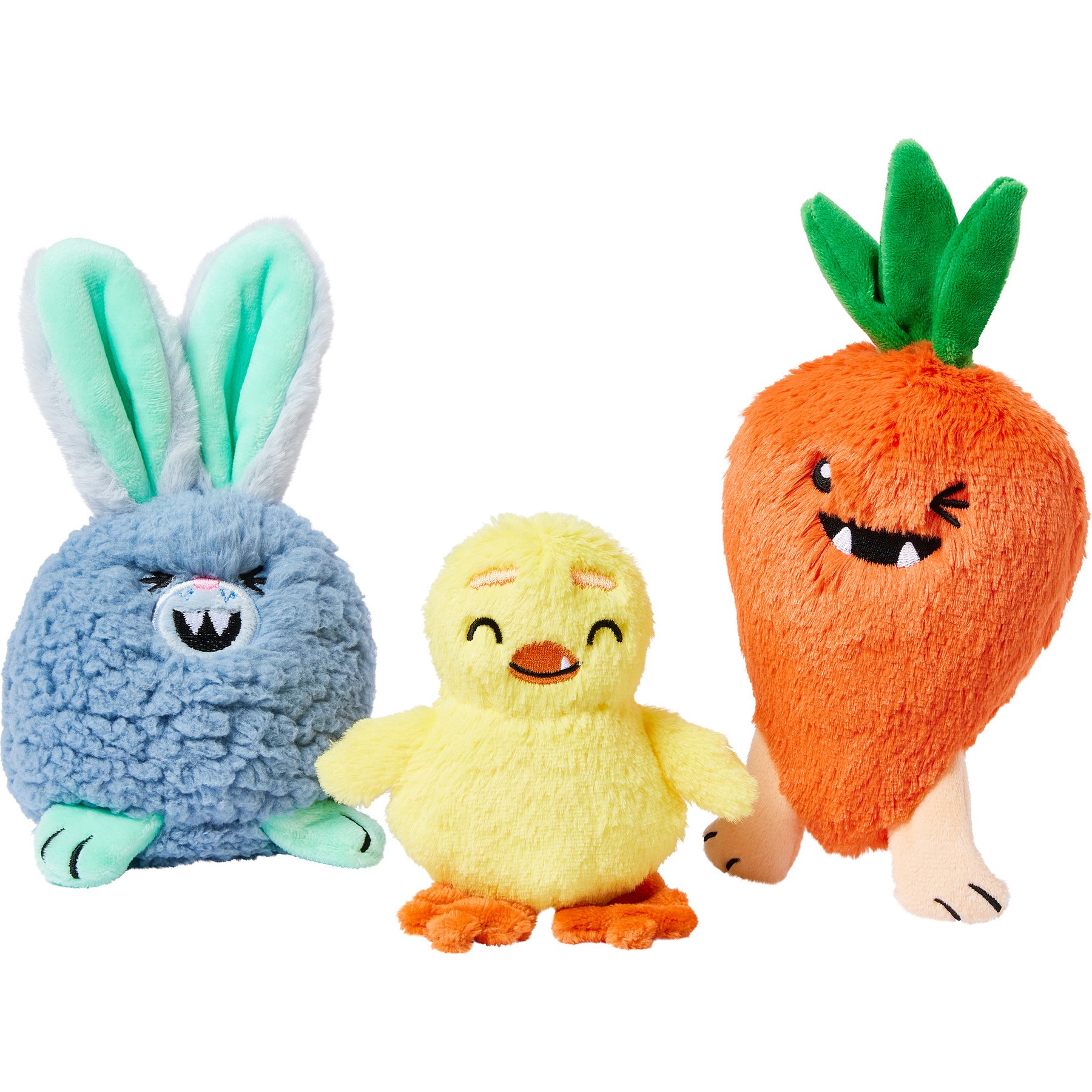 Frisco Easter Monsters Squeaky Plush Dog Toy, Small/Medium, 3 count