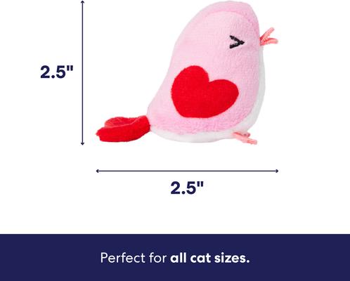Show full view: Frisco Valentine Love Bird Chirping Sound Electronic Plush Cat Toy with Silvervine & Catnip slide 2 of 9