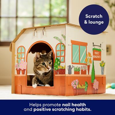 Show full view: Frisco Easter Spring Flower Shop Cardboard Cat House with Catnip slide 6 of 11