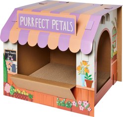 Frisco Easter Spring Flower Shop Cardboard Cat House with Catnip