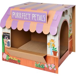 Frisco Easter Spring Flower Shop Cardboard Cat House with Catnip
