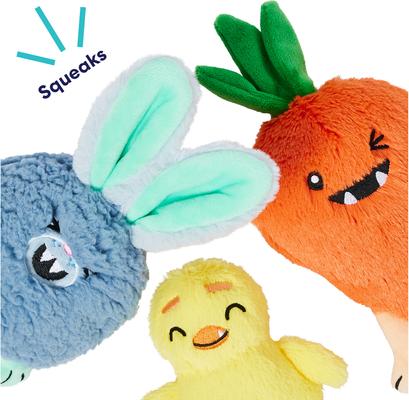 Show full view: Frisco Easter Monsters Squeaky Plush Dog Toy, Small/Medium, 3 count slide 3 of 8