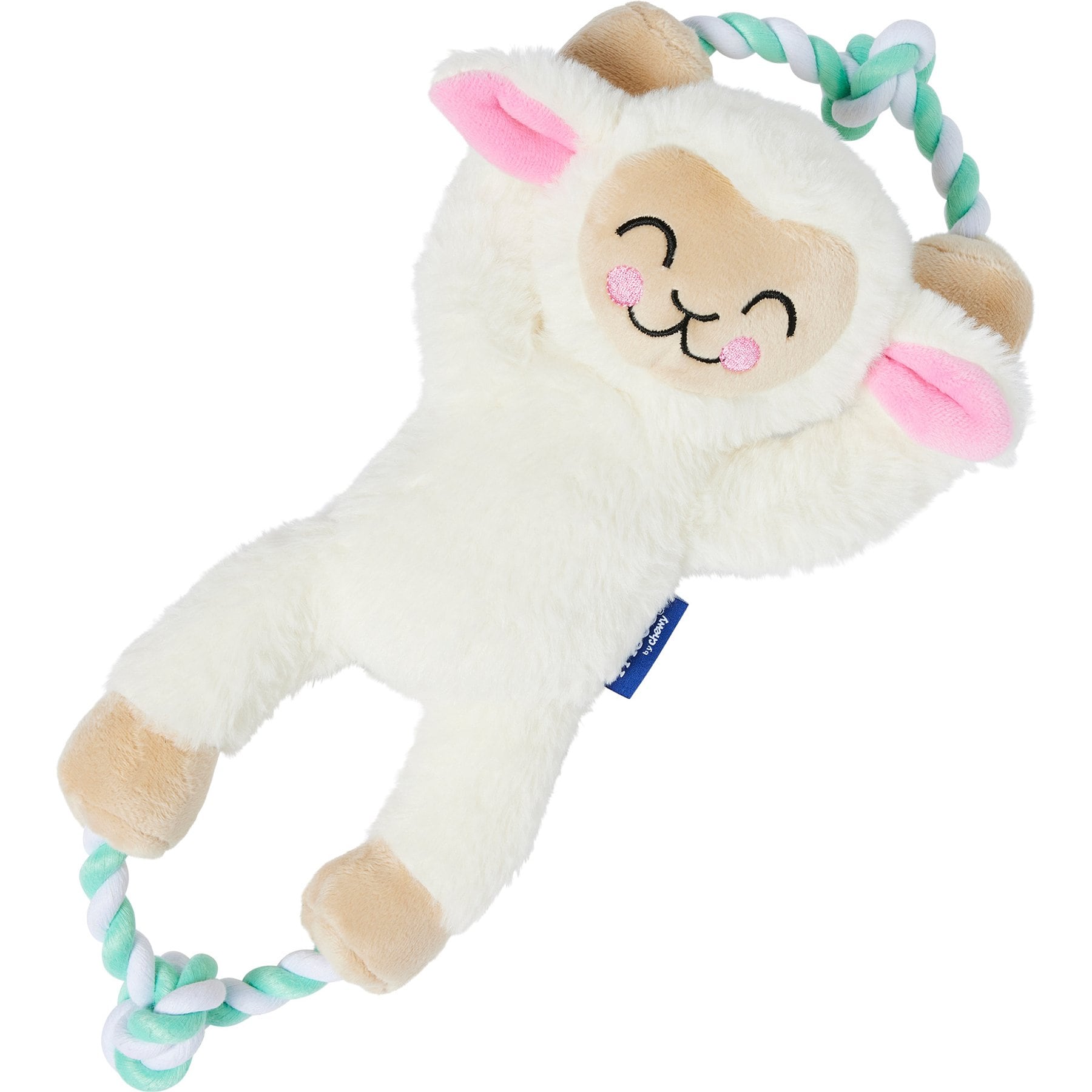Frisco Easter Spring Lamb Plush with Rope Squeaky Dog Toy, Medium/Large