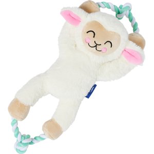 Frisco Easter Spring Lamb Plush with Rope Squeaky Dog Toy, Medium/Large
