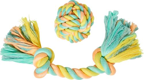 Show full view: Frisco Easter Double Knot & Rope Ball Dog Toy, Medium, 2 count slide 3 of 7