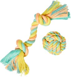 Frisco Easter Double Knot & Rope Ball Dog Toy, Medium, 2 count