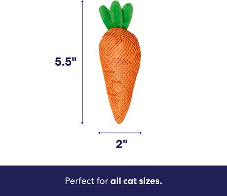 Show full view: Frisco Easter Carrot Plush Dental Chew Cat Toy with Silvervine & Catmint slide 2 of 8