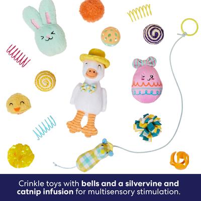 Show full view: Frisco Easter Bunny Basket Variety Pack Cat Toy with Silvervine & Catnip, 15 count slide 4 of 9