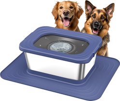 Decflow 10-L Stainless Steel No Spill Anti-Splash Dog Water Bowl with XX-Large Silicone Mat, Blue slide 1 of 9