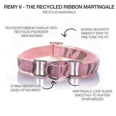 Show full view: Pet Passion Remy II Ribbon Camo Pattern Martingale Dog Collar, Pink, Large: 15 to 18-in neck, 1-in wide slide 2 of 5