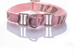 Pet Passion Remy II Ribbon Camo Pattern Martingale Dog Collar, Pink, Large: 15 to 18-in neck, 1-in wide