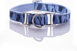 Pet Passion Remy II Ribbon Camo Pattern Martingale Dog Collar, Navy, Small: 11 to 14-in neck, 3/4-in wide