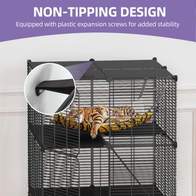 Show full view: Yitahome Cage Enclosures Cat Exercise Pen Kennel with Extra Large Hammock, Black slide 5 of 7