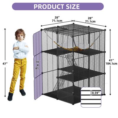 Show full view: Yitahome Cage Enclosures Cat Exercise Pen Kennel with Extra Large Hammock, Black slide 2 of 7