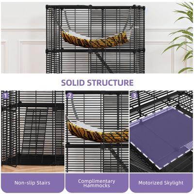 Show full view: Yitahome Cage Enclosures Cat Exercise Pen Kennel with Extra Large Hammock, Black slide 3 of 7