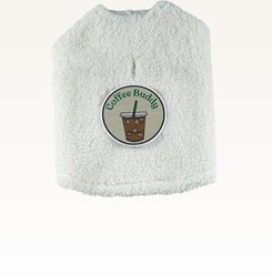 Jill Martin Solid Coffee Buddy Sherpa Dog Sweater, Ivory, X- Small