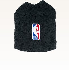 Jill Martin Solid NBA Logo Man Sherpa Dog Sweater, Black, X- Small