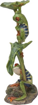 Show full view: Hi-Line Gift Lotus Leaf with Red-Eyed Tree Frog Statue, 11.81-in slide 3 of 8
