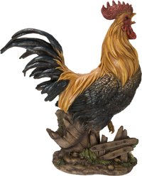 Hi-Line Gift Rooster on a Wood Barrel Statue, 22.44-in slide 2 of 7