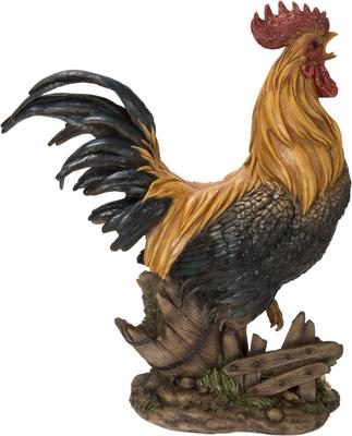 Show full view: Hi-Line Gift Rooster on a Wood Barrel Statue, 22.44-in slide 5 of 8